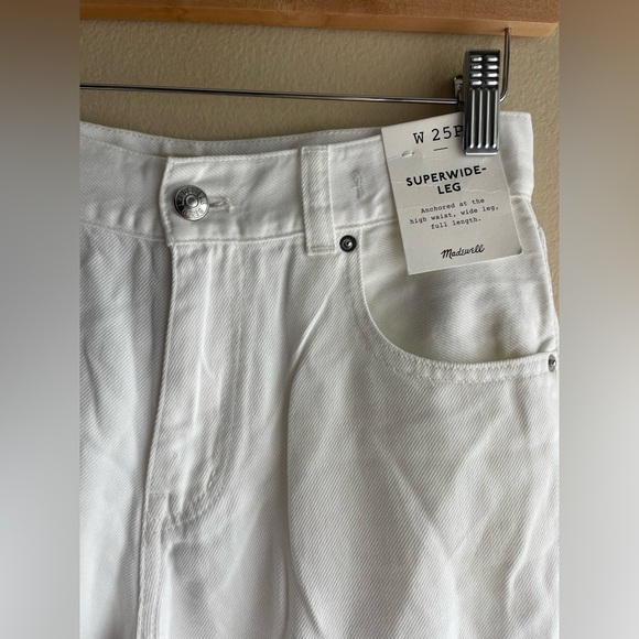 New Madewell Superwide-Leg Jeans White Size W25P - Picture 8 of 15